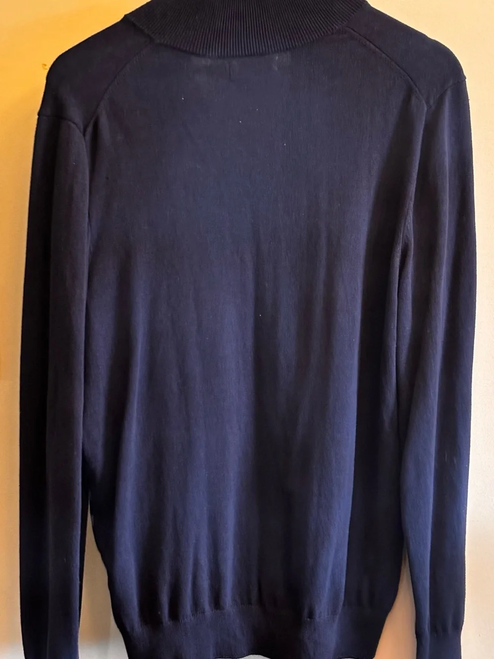 Nautica Men’s Black Half-Zip Sweater with Blue Stripes